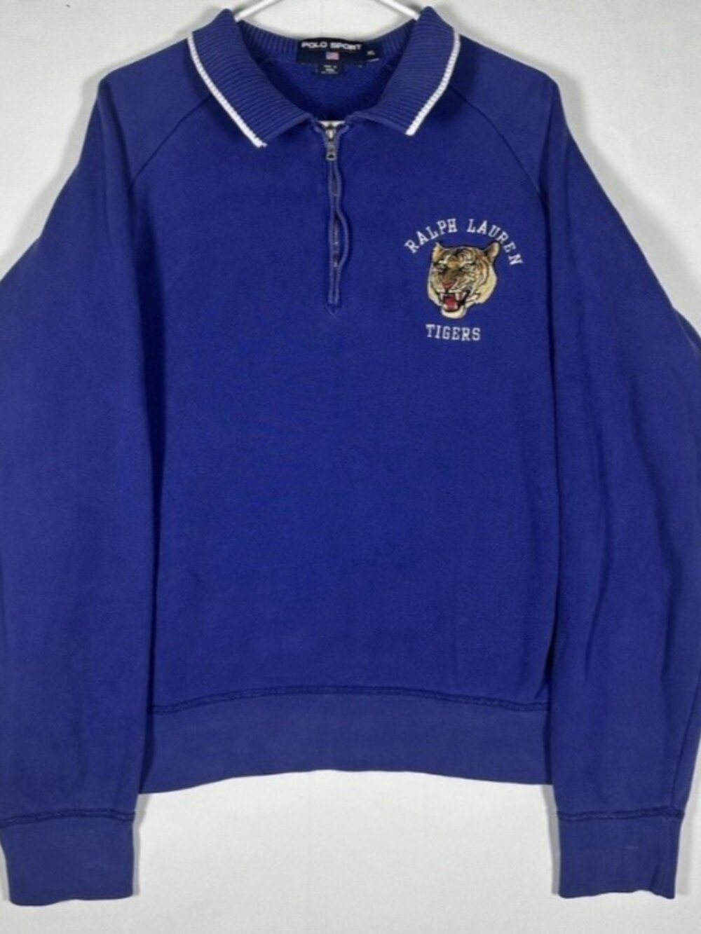 Polo Sport Ralph Lauren Tigers Patch VTG Sweatshirt Size Medium USA Rare HTF LO
